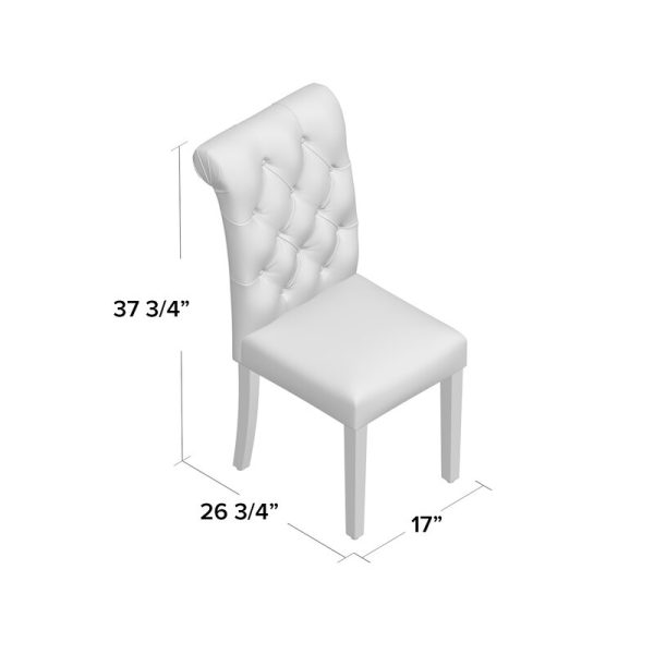 Jocelyn Roll Top Tufted Upholstered Side Chair (Set of 2) MRM1690 For Sale - Image 3
