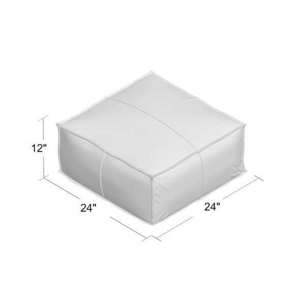 Mariya 24  Velvet Square Pouf Ottoman 4277RR For Sale - Image 3