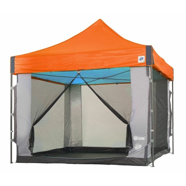 Ivory Gray Black Cube Mesh 6 Person Tent with Carry Bag 1085AH Fashion