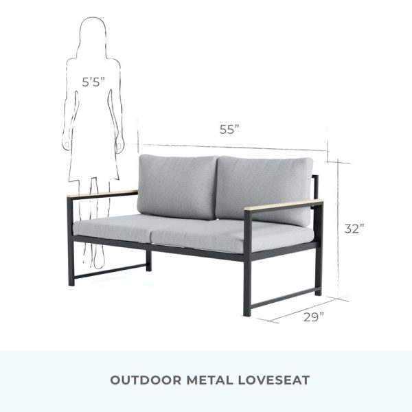 Keating 55  Wide Outdoor Loveseat with Cushions 4421RR Online Hot Sale - Image 3