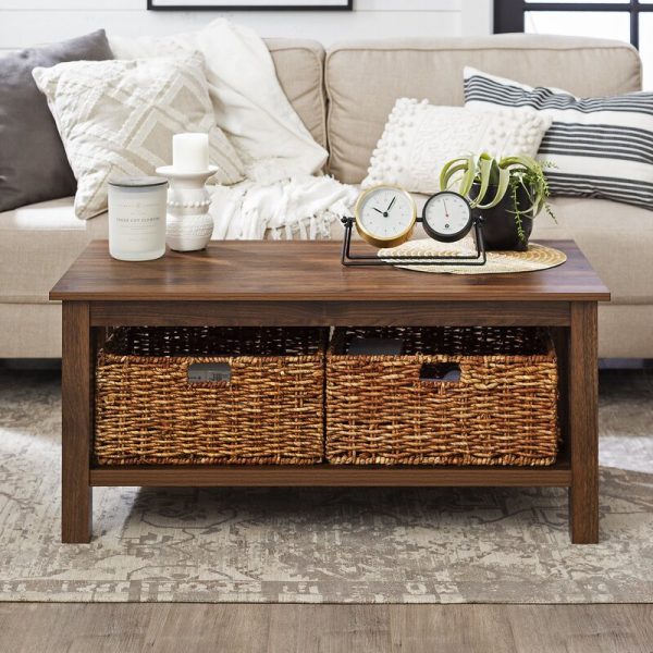 Dark Walnut Denning Coffee Table with Storage 1096AH Cheap