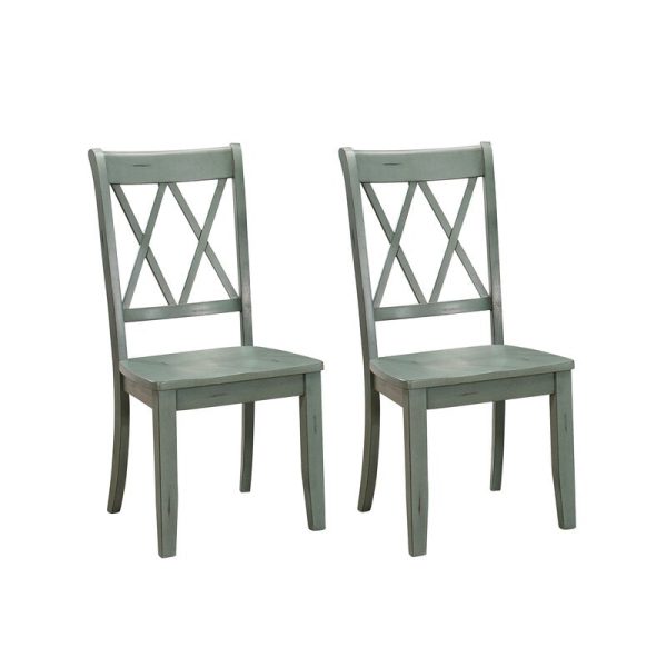 Cheryll Solid Wood Cross Back Side Chair (Set of 2) 4525RR For Sale - Image 2