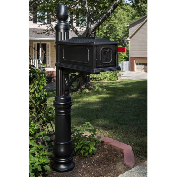 Stratford All-in-One, Medium, Plastic, Mailbox & Post Combo, Black 970AH Cheap