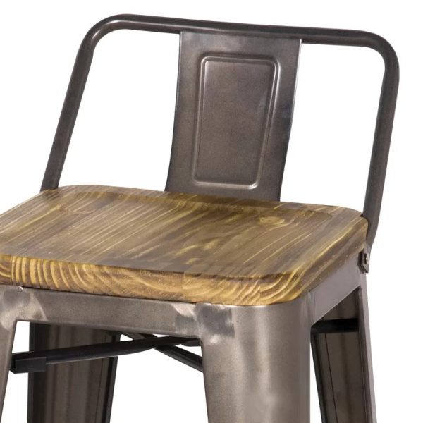 Gunmetal Irvington Solid Wood Counter & Bar Stool (Set of 4) MRM1490 For Discount - Image 2