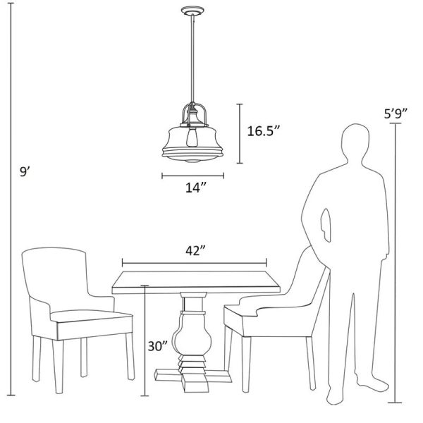 Truro 1 - Light Single Schoolhouse Pendant 4497RR Sale - Image 3