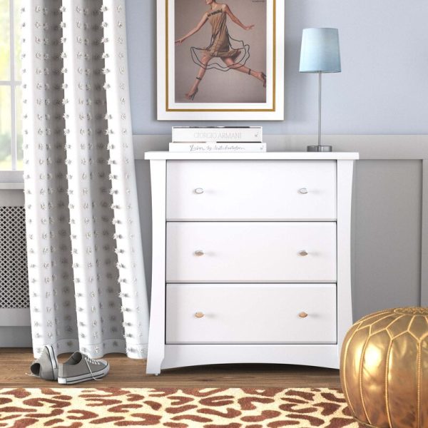 White Crescent 3 Drawer Chest 1239AH Supply