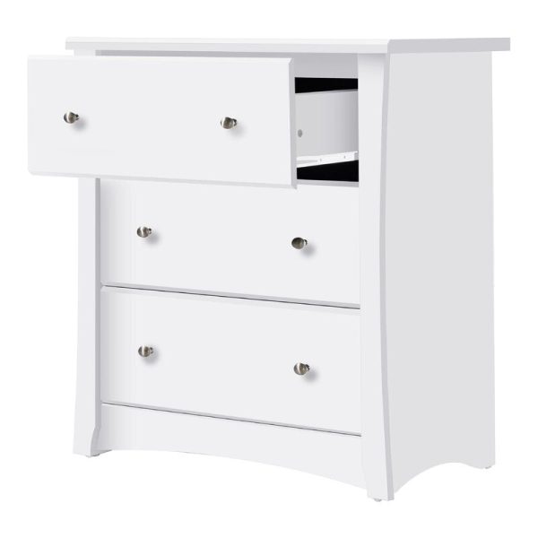 White Crescent 3 Drawer Chest 1239AH Supply - Image 2