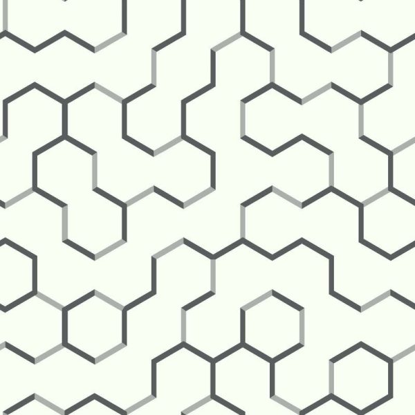 Gray Retrospec 16.5  L x 20.5  W Peel and Stick Wallpaper Roll 1745CDR on Sale - Image 3
