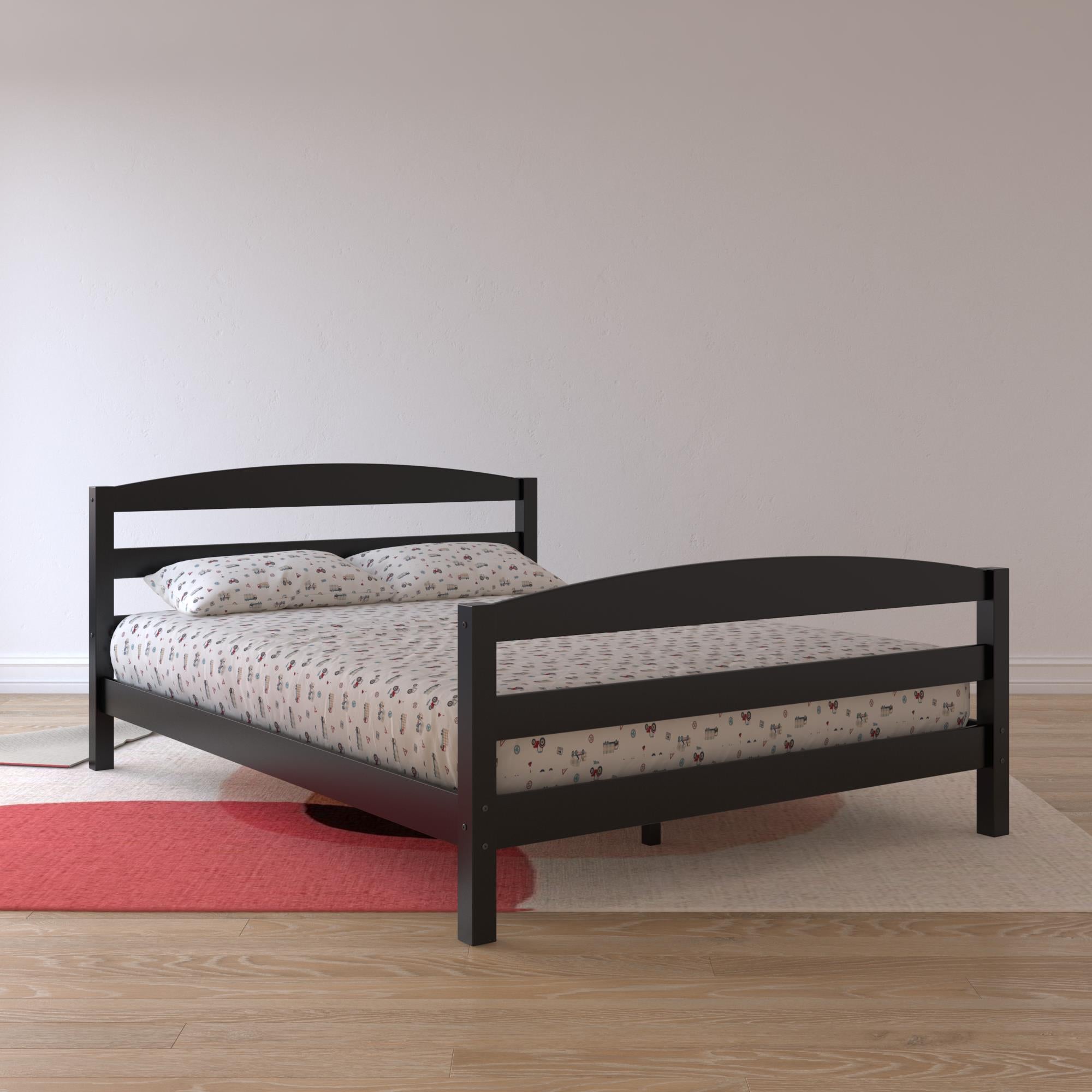 Better Homes & Gardens Leighton Bed, Full Size Wood Frame, Black 4383RR For Cheap