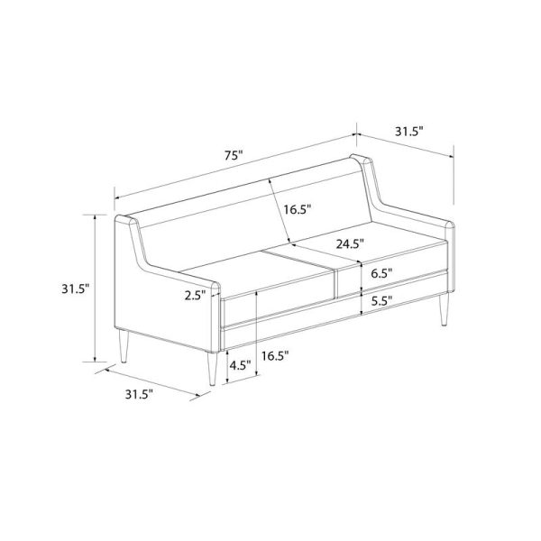 Virginia 75  Square Arm Sofa MRM1551 on Sale - Image 4
