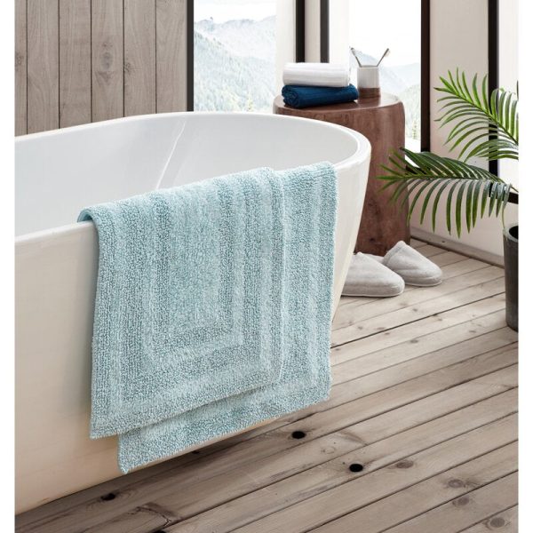 Turquoise Logan Cotton 2 Piece Bath Rug Set 2014CDR Sale