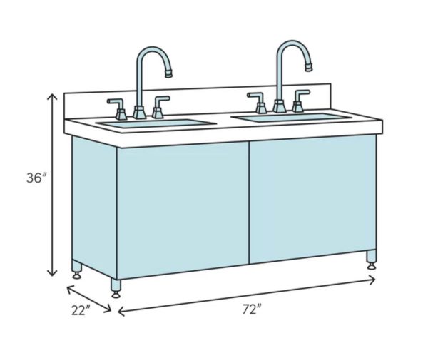 Rosemont 72  Double Bathroom Vanity 1844CDR Supply - Image 3
