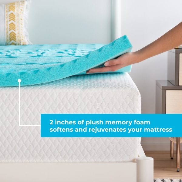 Blue Premium Zoned 2  Gel Memory Foam Mattress Topper MRM1901 on Sale - Image 3