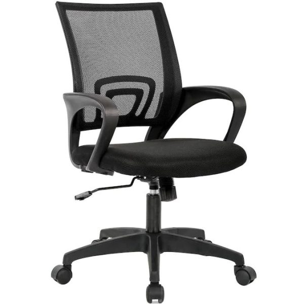 BestOffice Home Office Chair Ergonomic Desk Chair Mesh Computer Chair with Lumbar Support Armrest Executive Rolling Swivel Adjustable Mid Back Task Chair for Women Adults, Black 4325RR Sale - Image 2