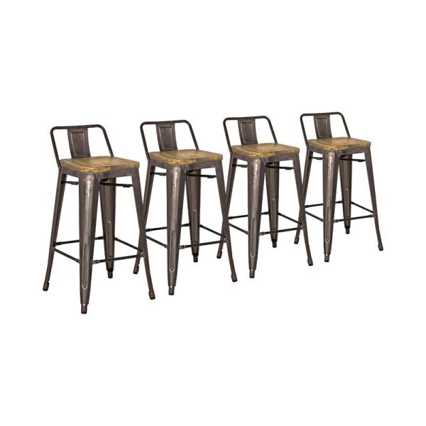 Gunmetal Irvington Solid Wood Counter & Bar Stool (Set of 4) MRM1490 For Discount - Image 3