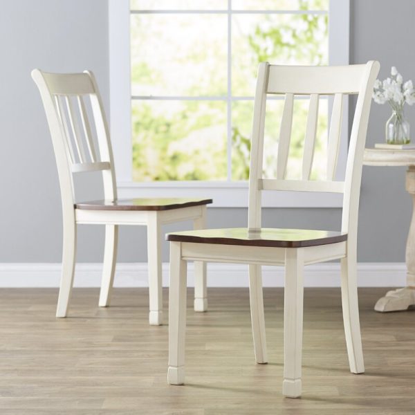 Leamont Ladder Back Side Chair in Cottage White Brown (Set of 2) 4443RR Supply - Image 2
