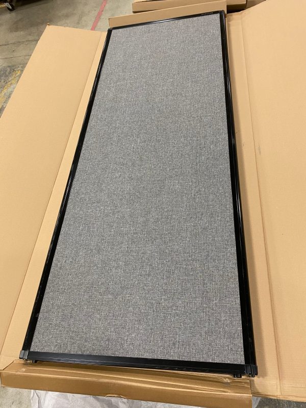 88  H x 100  W Charcoal  Gray Afford-a-Wall Folding Portable and Partition with acoustical 2 Panel Freestanding Room Divider 4323RR For Sale - Image 2