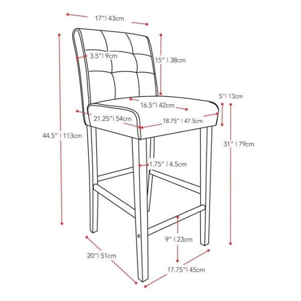 CorLiving Antonio Cream White Bar Height Upholstered Bar Stool 870AH on Sale - Image 3