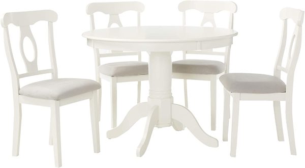 Angel Line 5 Piece Lindsey Dining Set, White Gray MRM1334 Online now - Image 4