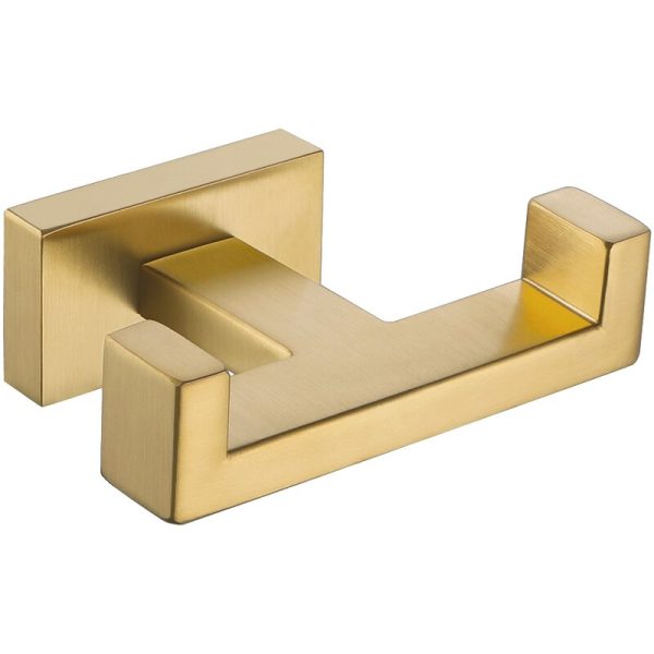 Brushed Gold Double Robe Wall Mounted Towel Hook (Part number: A9510E) GL1650 For Cheap - Image 3