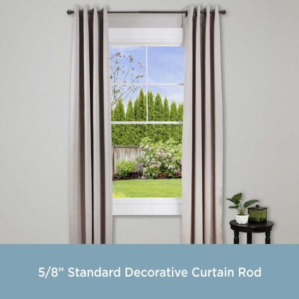 28  - 48  Weathered Brown Alleman Adjustable 0.625  Single Curtain Rod (Set of 2) SB2591 For Discount
