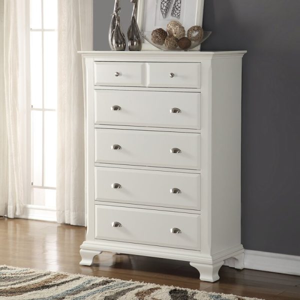 White Shenk 6 Drawer Chest 925AH For Discount