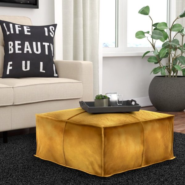 Mariya 24  Velvet Square Pouf Ottoman 4277RR For Sale