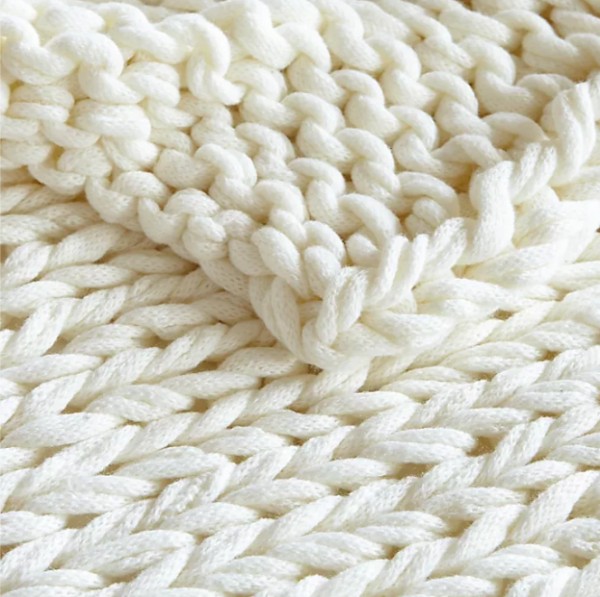 Madison Park Chunky Double Knit Throw Blanket in Ivory GL1724 on Sale - Image 3
