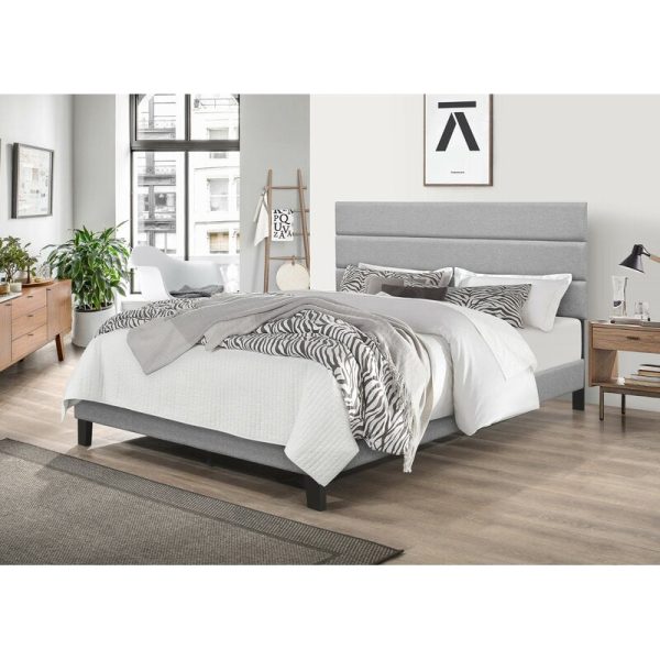 Queen Gray Aghadavy Upholstered Low Profile Platform Bed 787AH on Sale