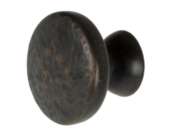 1-1 4 in. Dia Oil Rubbed Bronze Round Hammered Cabinet Knob (10-Pack) GL1426 For Sale