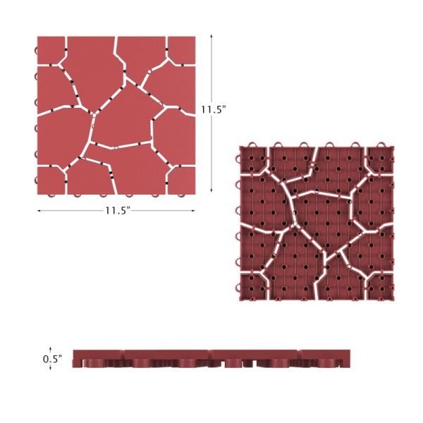 11.5  x 11.5  Plastic Interlocking Deck Tile (Set of 24) GL1845 (4 boxes) Sale - Image 3