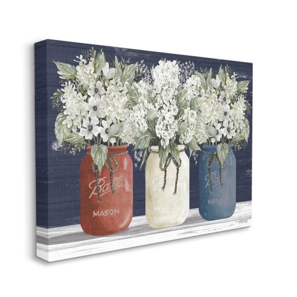 24  H x 30  W x 1.5  D Blue Red Green Americana Floral Bouquets Rustic Flowers Country Pride by Cindy Jacobs - Graphic Art Print 4739RR For Discount - Image 3