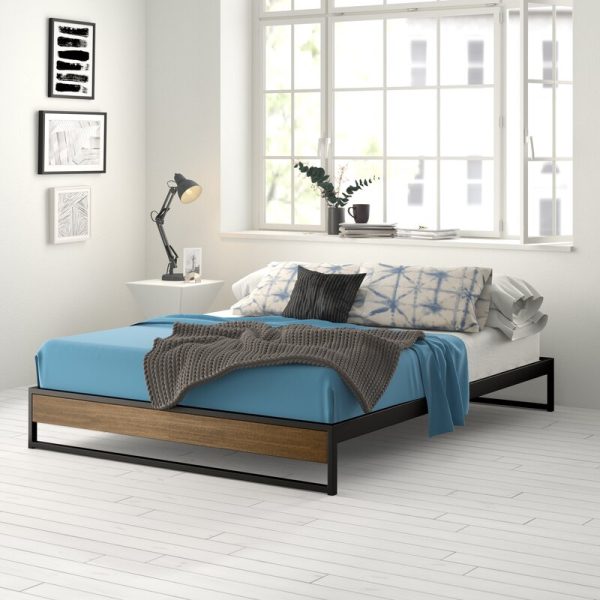 Queen Brown Parthenia Low Profile Platform Bed 789AH on Sale