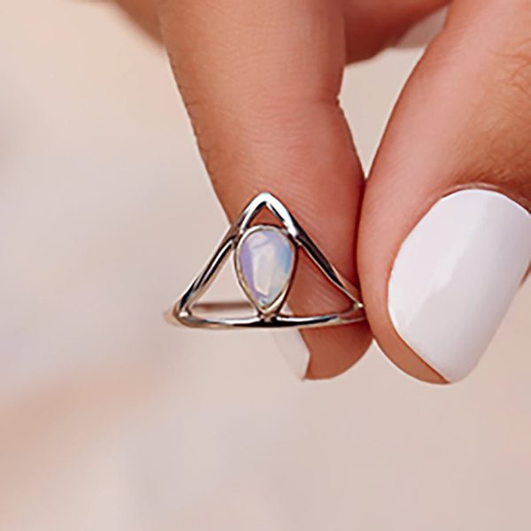 Pura Vida : Chevron Stone Ring - Silver Online now - Image 3