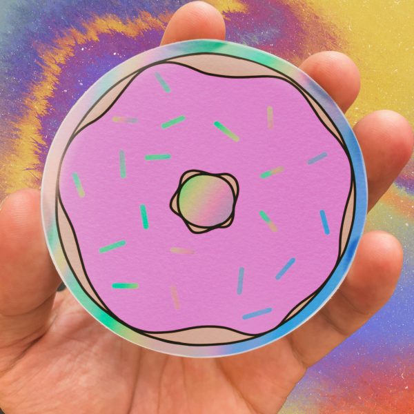 Donut Holographic Sticker on Sale